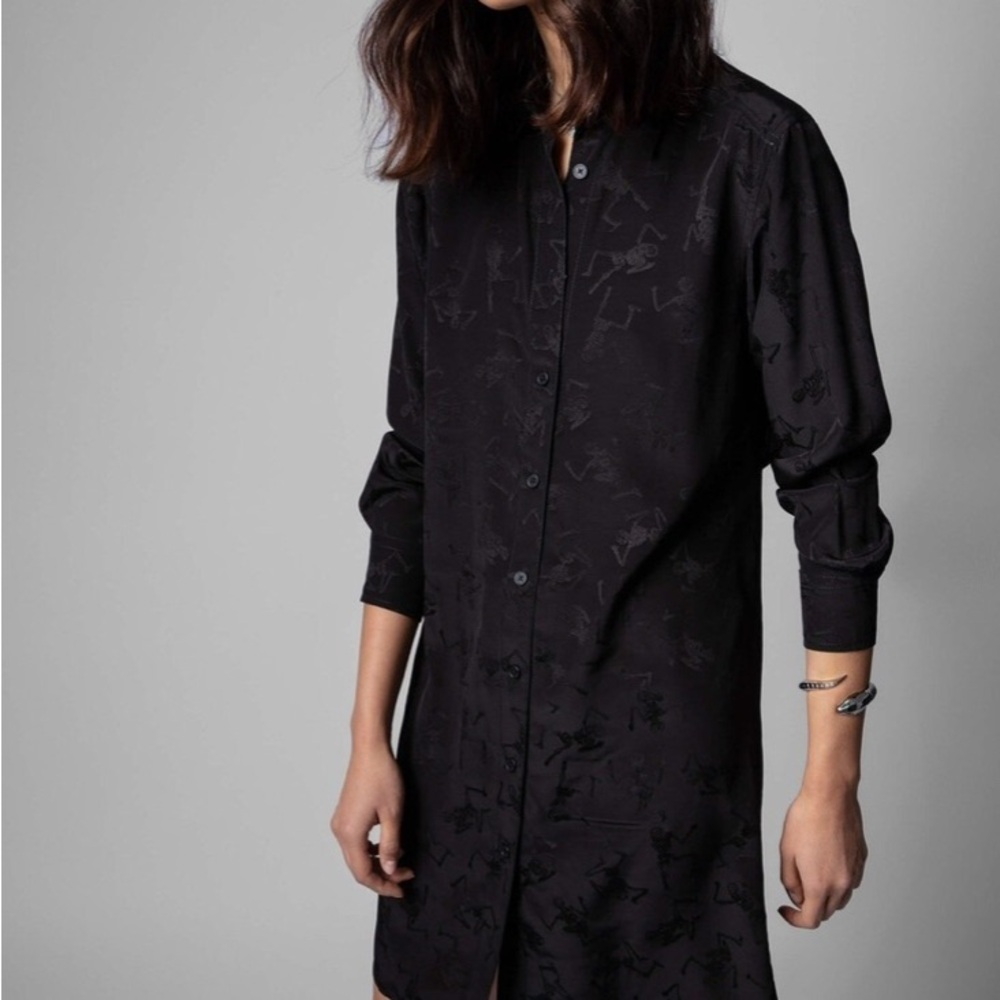 Zadig & Voltaire Silk Open Back Rais Cut Dress – Size S – Black